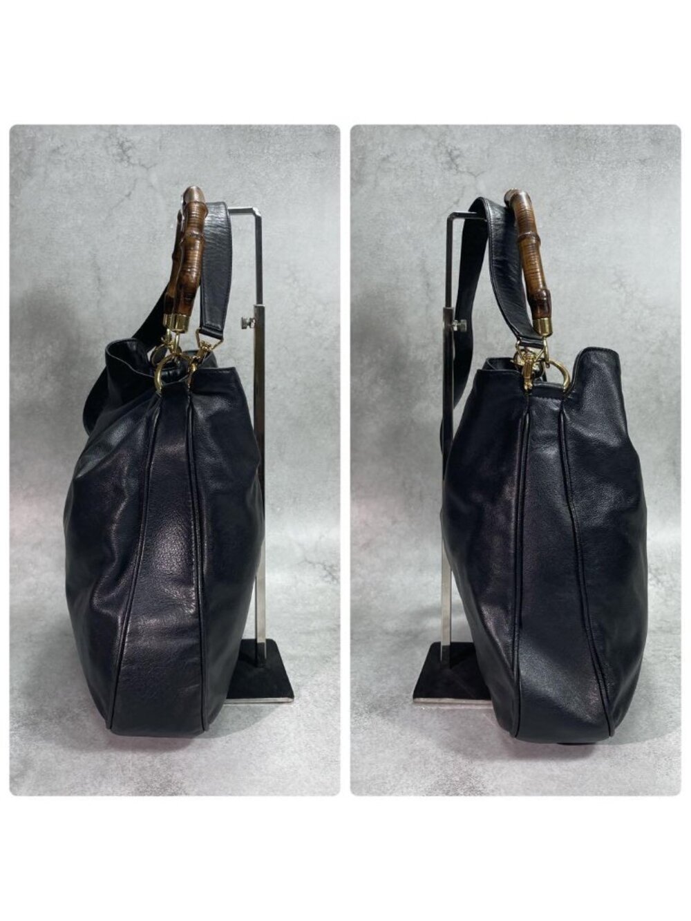 Gucci Shoulder Bag 2-Way Bamboo Black Leather - Picture 7 of 10